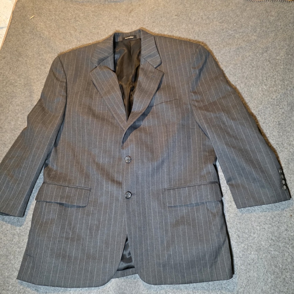 Chaps Black Pinstripe Blazer 100% Wool Size 42s